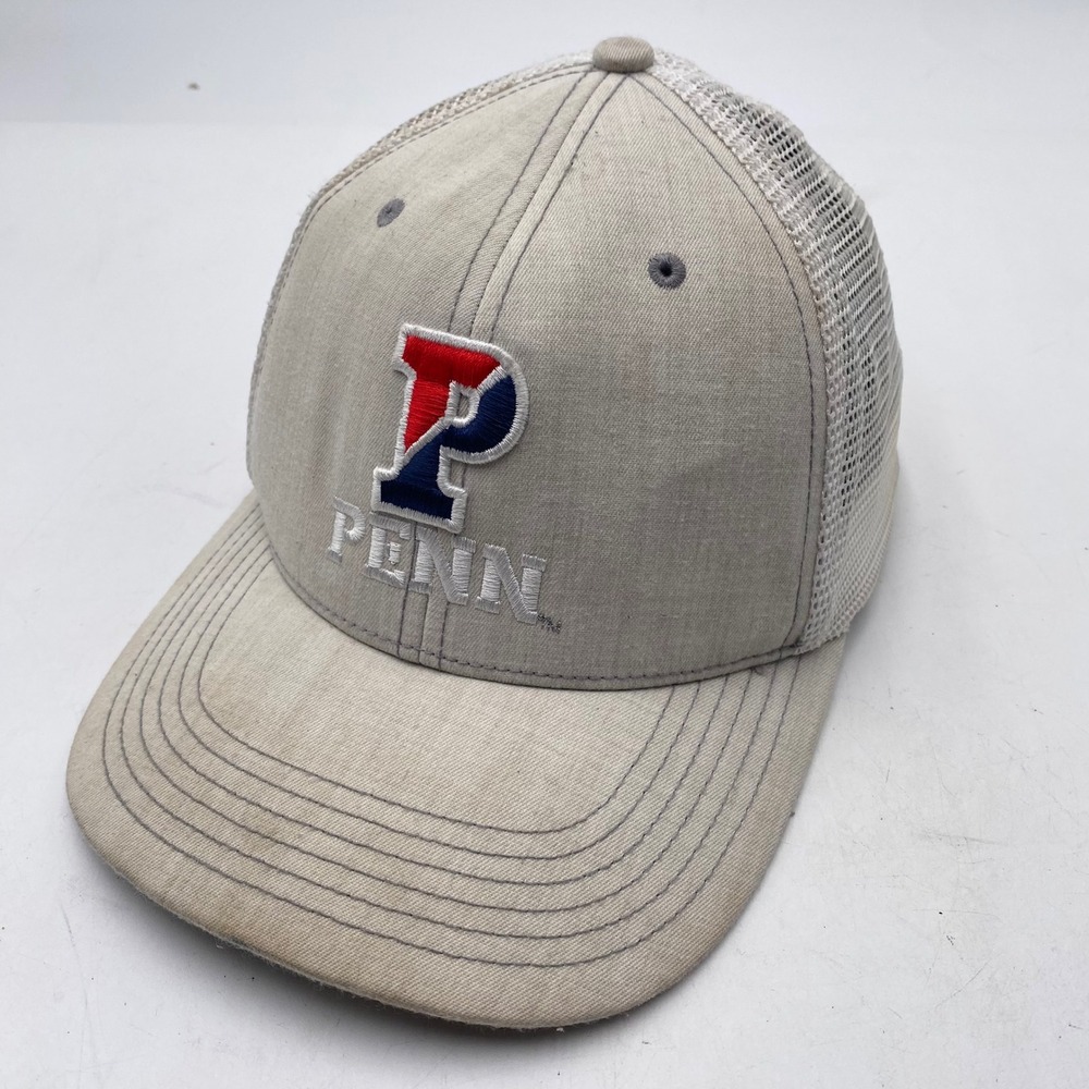 PENN Trucker Hat Adjustable Khaki White Penn Quakers Legacy Old Favorite